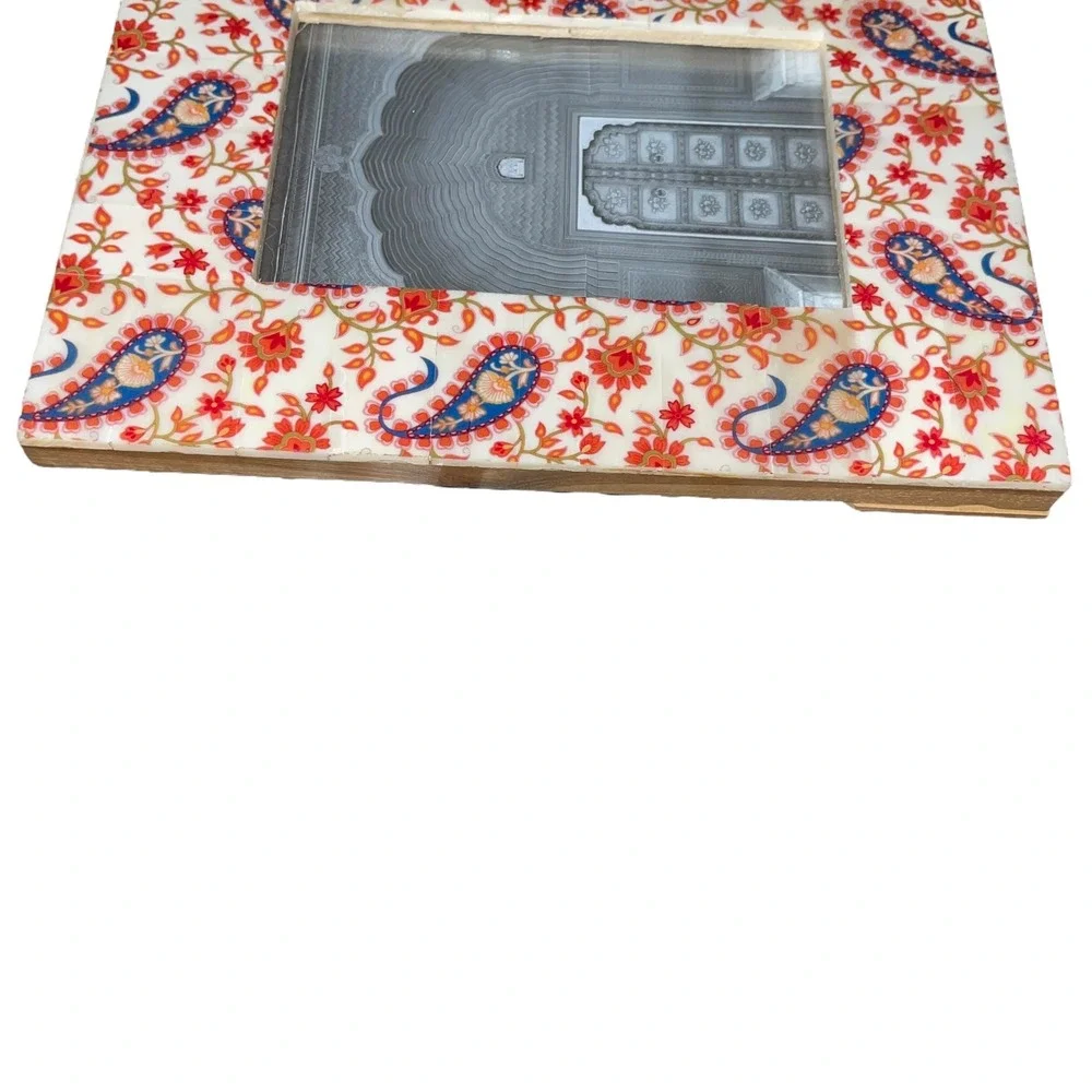 Floral Paisley Picture‎ Frame 4x6 Photo  Ceramic Decorative Accent